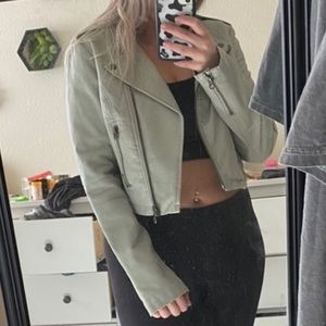 Blue/ grey “leather” jacket